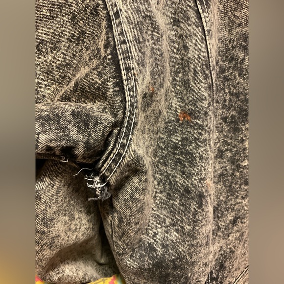 Vintage 80's Mirage Men's Acid Wash Denim Bomber jacket Leather Trim size XL. - Picture 8 of 9